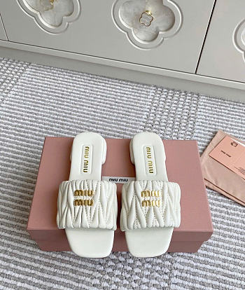 Miu Miu White Slides