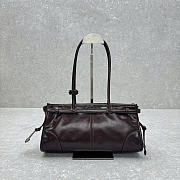 Prada Bonnie Medium Leather Handbag Brown 32x15.5x12cm - 4