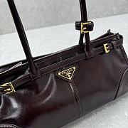 Prada Bonnie Medium Leather Handbag Brown 32x15.5x12cm - 3