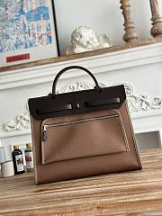 Hermes Noir Toile Herbag Zip Tan 31 CM - 2