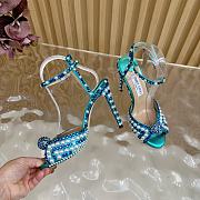 Jimmy Choo Sacora 100 Blue Satin Sandals Heel - 2