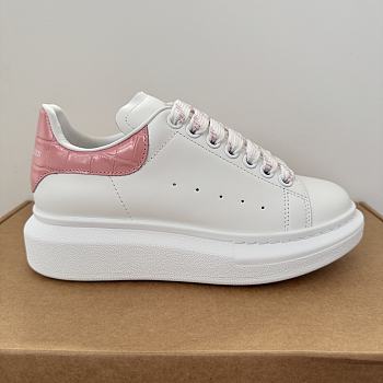 Alexander McQueen White Pink Crocodile Sneaker