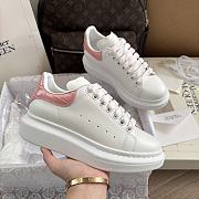 Alexander McQueen White Pink Crocodile Sneaker - 3