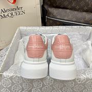 Alexander McQueen White Pink Crocodile Sneaker - 2