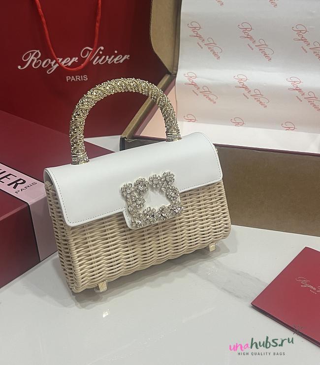 Roger Vivier Jewel Efflorescence Mini Bag White 19x13x4cm - 1