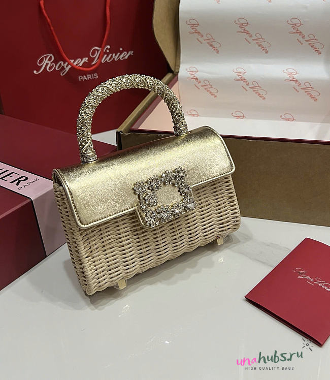 Roger Vivier Jewel Efflorescence Mini Bag Gold 19x13x4cm - 1