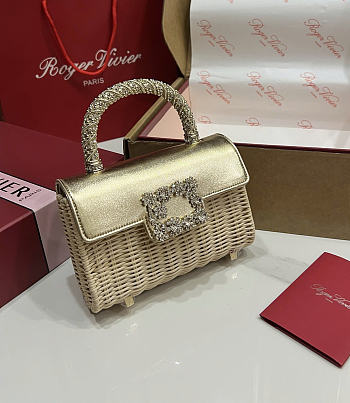 Roger Vivier Jewel Efflorescence Mini Bag Gold 19x13x4cm