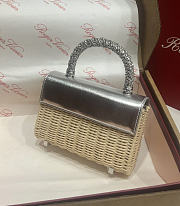 Roger Vivier Jewel Efflorescence Mini Bag Silver 19x13x4cm - 4