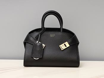 Ferragamo Hug Tote Bag Black 22x15x12cm