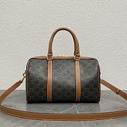 Celine Large Boston Triomphe Canvas Calfskin 31x20x17cm - 3