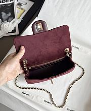 Chanel Flap Bag Red Wine Velvet 20x13x7cm - 5