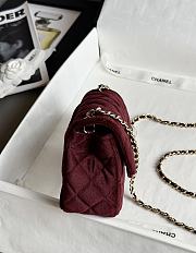 Chanel Flap Bag Red Wine Velvet 20x13x7cm - 3
