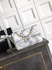 Chanel Flap Bag White Blue 24cm - 1