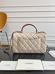 Chanel Top Handle Flap Bag Beige 20x12x6cm  - 2