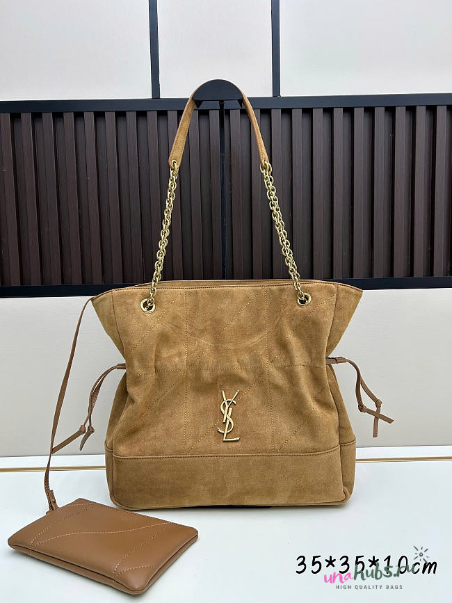 YSL Jamie 4.3 Pochon Bag Golden Suede 35x35x10cm - 1