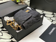 Chanel 19 Flap Bag Black Denim 24x17x7cm - 5