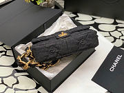 Chanel 19 Flap Bag Black Denim 24x17x7cm - 4