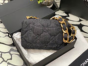 Chanel 19 Flap Bag Black Denim 24x17x7cm - 3