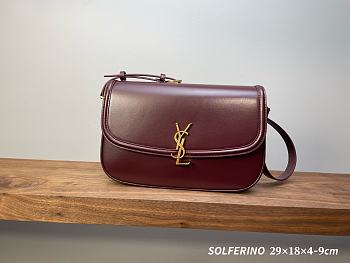 YSL Solferino Red Wine Bag 29x18x4cm