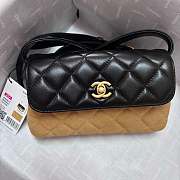 Chanel Flap Bag Black Tan suede 19.5x11.5x5cm - 1