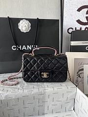 Chanel Top Handle Black Pink 20cm - 1