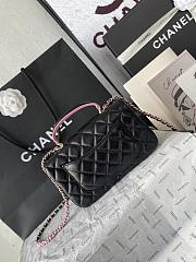 Chanel Top Handle Black Pink 20cm - 4