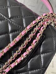 Chanel Top Handle Black Pink 20cm - 3