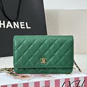 Chanel Wallet Woc Chain Green Caviar Gold 19cm - 1