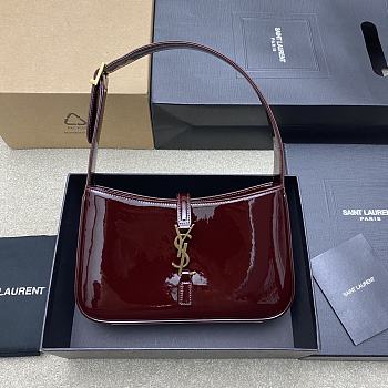 YSL Le 5 A 7 Burgundy Patent Bag 24.5x14x6cm