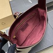 YSL Le 5 A 7 Burgundy Patent Bag 24.5x14x6cm - 4