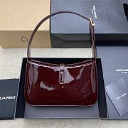 YSL Le 5 A 7 Burgundy Patent Bag 24.5x14x6cm - 2