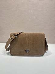 Prada Brown Suede Shoulder Bag 30x20x11cm - 1