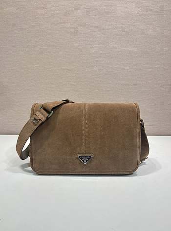 Prada Brown Suede Shoulder Bag 30x20x11cm