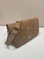 Prada Brown Suede Shoulder Bag 30x20x11cm - 3