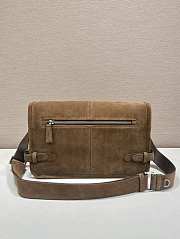Prada Brown Suede Shoulder Bag 30x20x11cm - 2