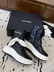 Chanel Black White Boot - 4