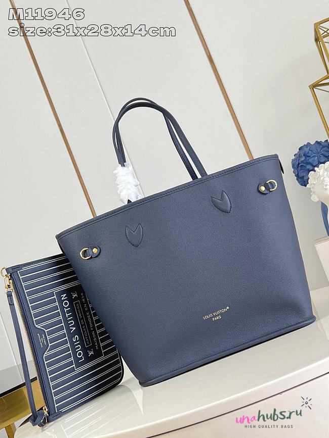 Louis Vuitton LV Neverfull Inside Out MM Navy Blue 31x28x14cm - 1