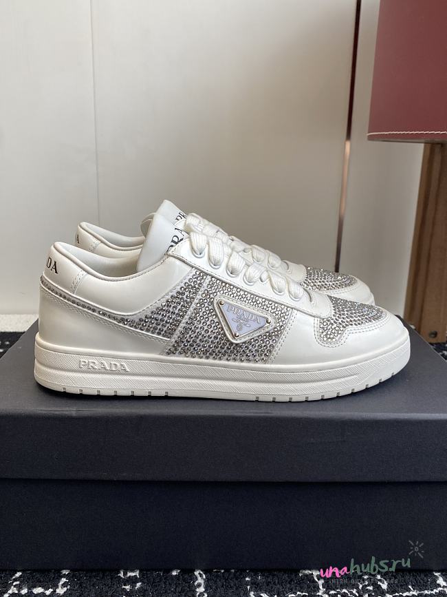 Prada crystal-embellished White Sneakers - 1
