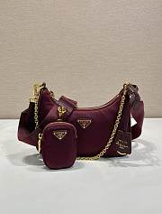 Prada Re-Edition Nylon Burgundy Bag 22x12x6cm - 1