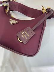 Prada Re-Edition Nylon Burgundy Bag 22x12x6cm - 5