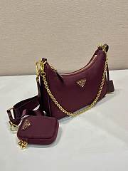 Prada Re-Edition Nylon Burgundy Bag 22x12x6cm - 2
