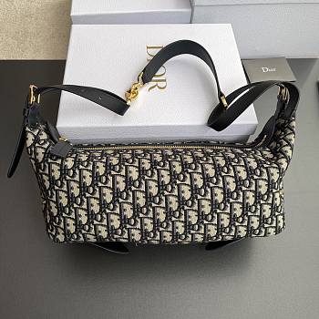 Dior D-Journey Bag Oblique Blue 33x16x15cm