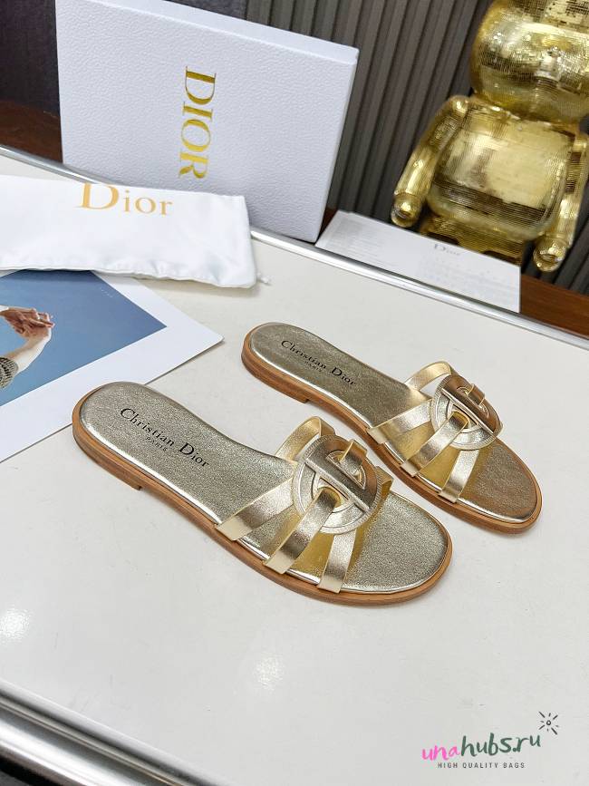 Dior D-Club Slide Gold - 1