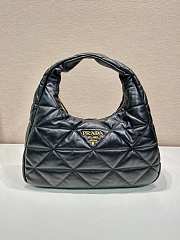 Prada Black Leather Large Topstitch Hobo 40x27x11.5cm - 1