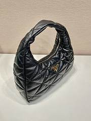 Prada Black Leather Large Topstitch Hobo 40x27x11.5cm - 3