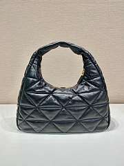 Prada Black Leather Large Topstitch Hobo 40x27x11.5cm - 2