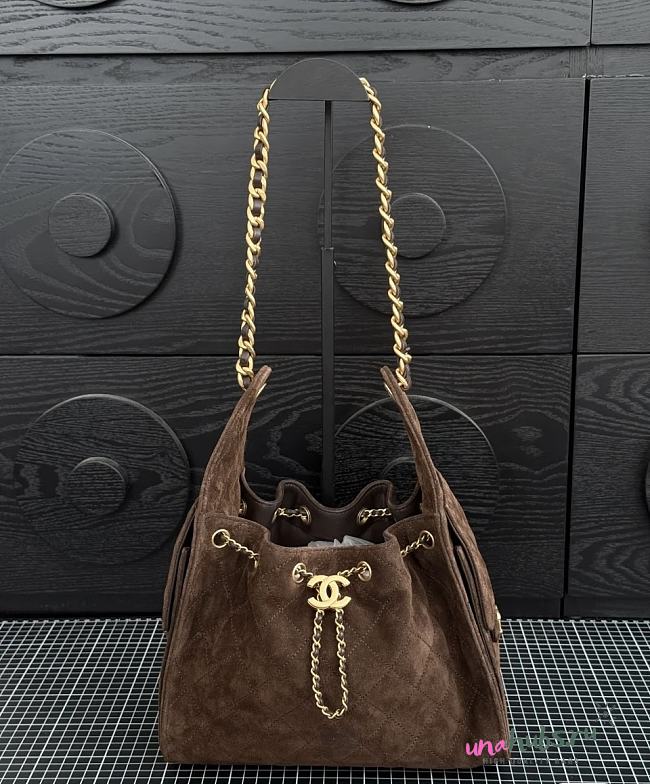 Chanel 25 Handbag Brown Suede  - 1