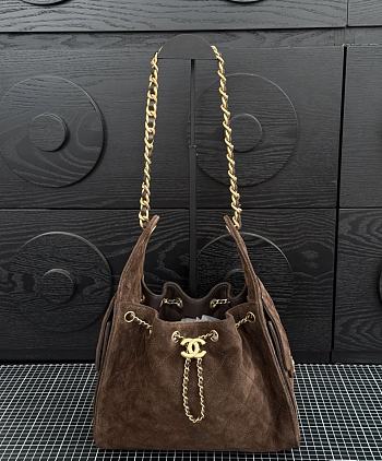 Chanel 25 Handbag Brown Suede 