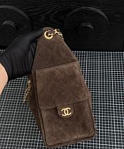 Chanel 25 Handbag Brown Suede  - 3
