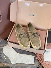 Miu Miu Suede and raffia boat shoes - 2